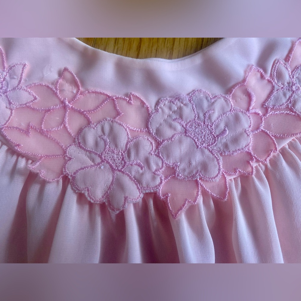 Vintage 60s-Inspired Babydoll Pajamas *Small* PINK Nylon Sleep Top and Panties - Picture 2 of 3